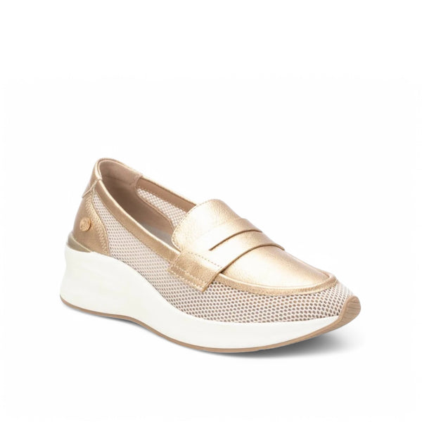 XTI Gold Mesh Moccasin Shoes