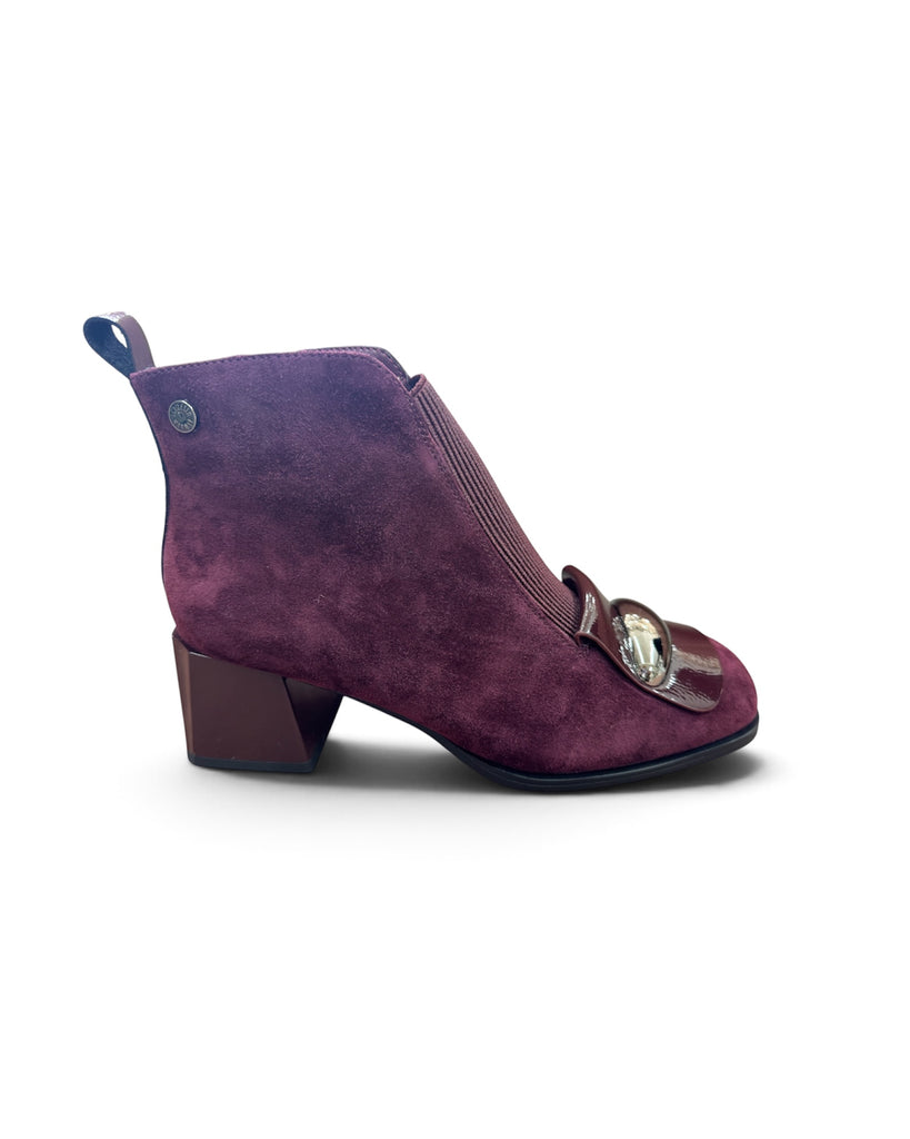 Loretta Vitale C2615 Bordo Suede Boots with Patent Tab