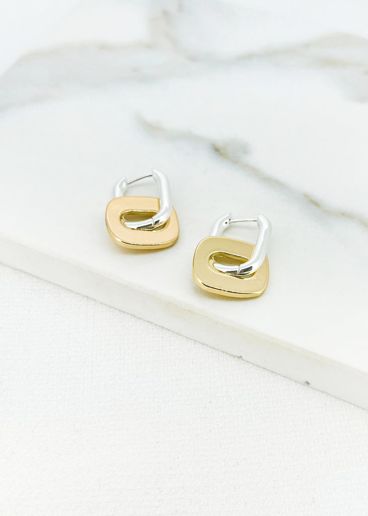 Silver & Gold Double Drop Earrings