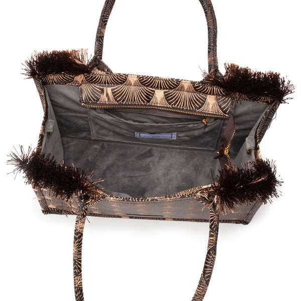 Black & Copper Fan Totebag