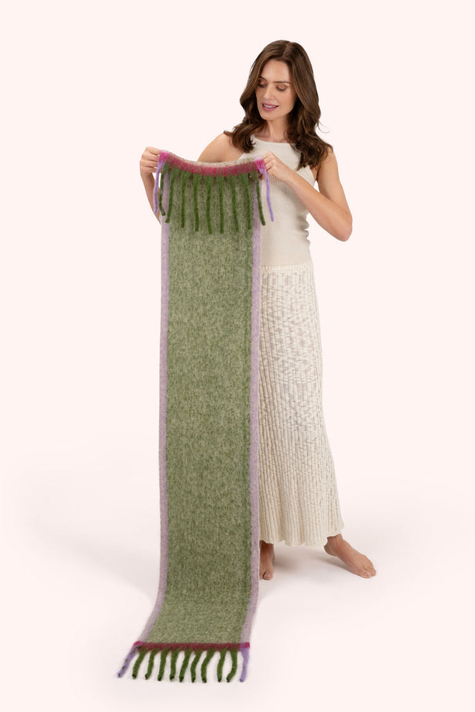 Powder Aria Sage Green Cosy Scarf