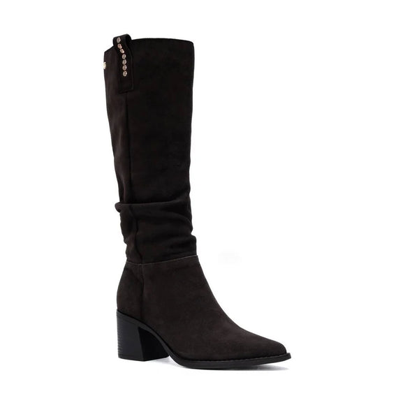 Carmela 164258 Brown Suede Heeled Long Boots