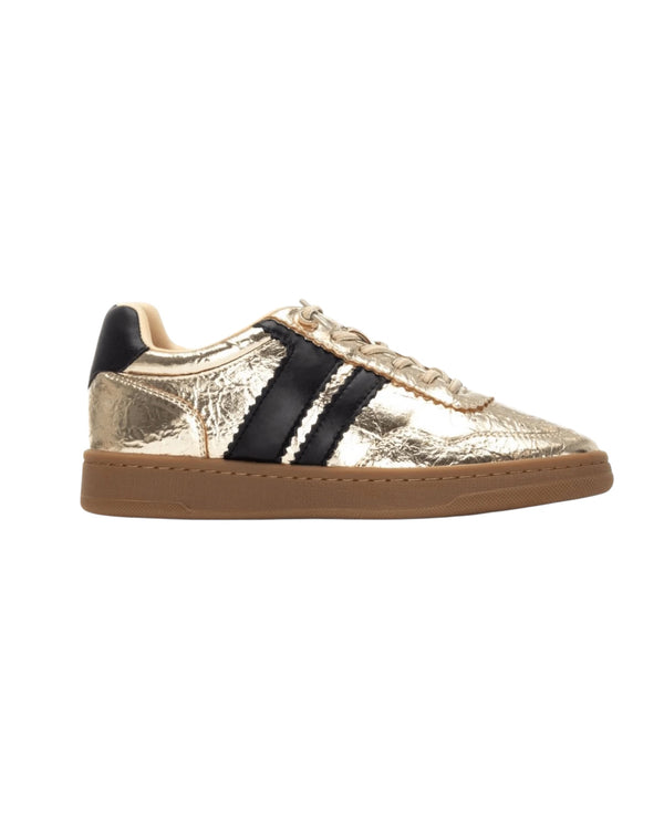 XTI Metallic Gold Gum Sole Trainers