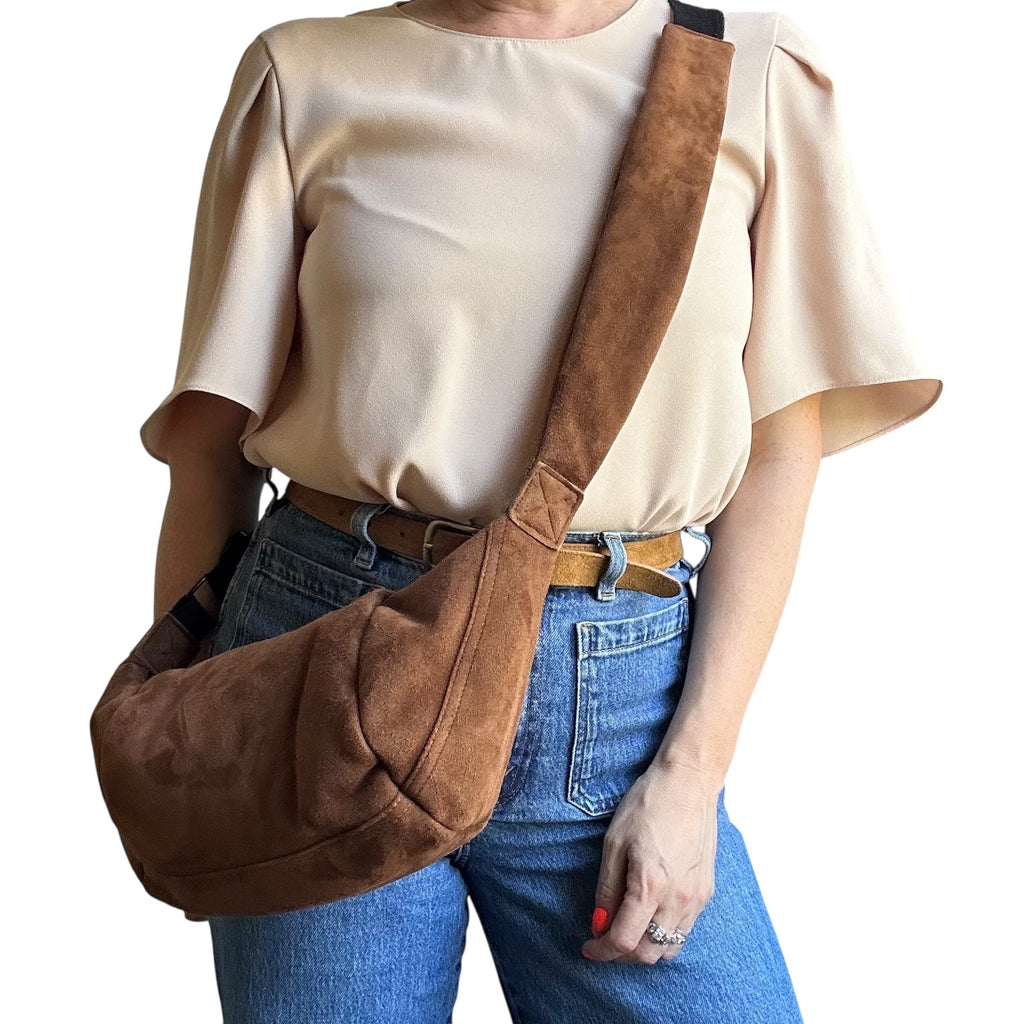 Brixton Small Brown Suede Slingbag