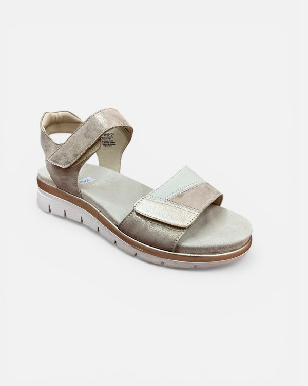 Ara Cambridge Sand & Cream Wedge Leather Sandals