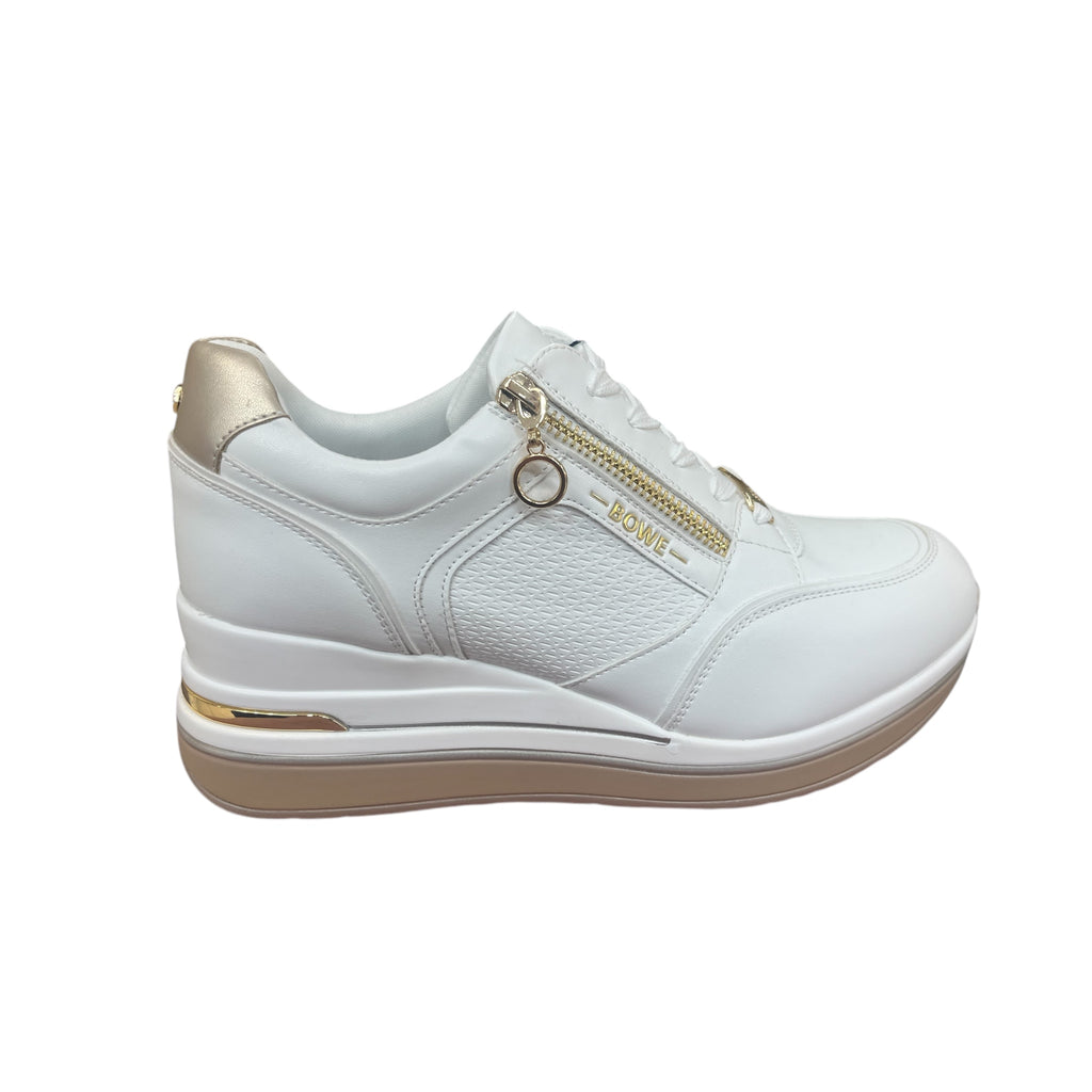 Tommy Bowe Gunter Coconut White Wedge Trainers