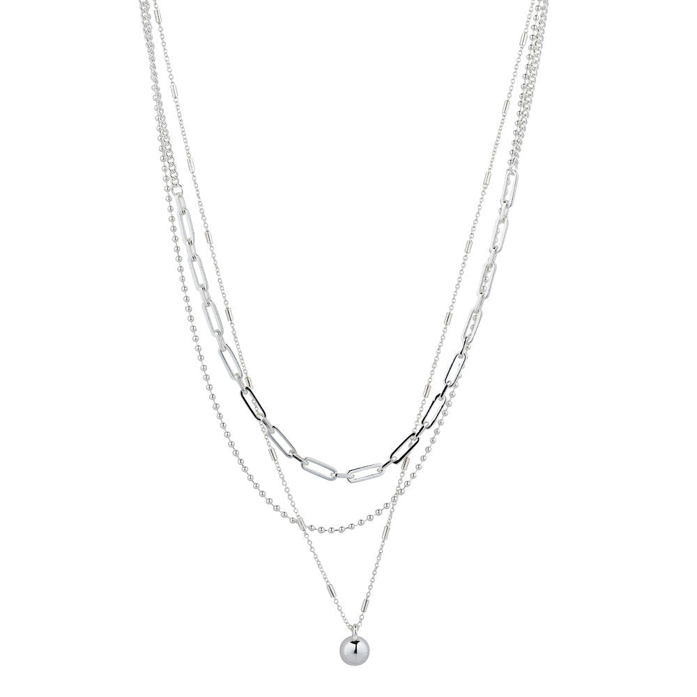 Silver Triple Layer Necklace