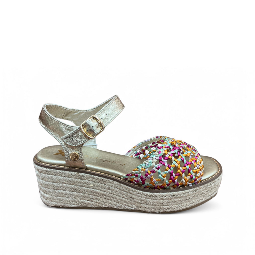XTI Fuchsia Woven Wedge Sandals