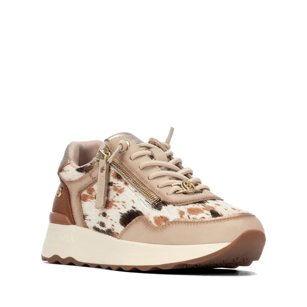 Carmela 164360 Beige & Animal Leather Trainers
