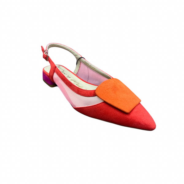 Dancing Matilda Trapeze 035 Naranja Pointed Slingback Shoe