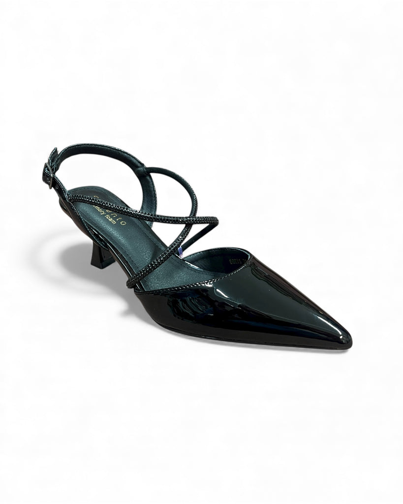 Sorento Boris Black Patent Pointed Shoes