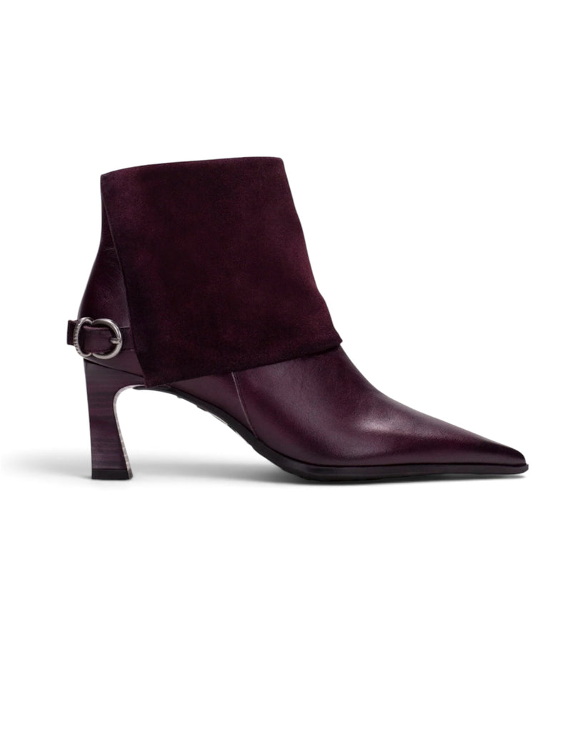 Hispanitas HI265070 Paris Bordo Fold-Over Suede Pointed Ankle Boots