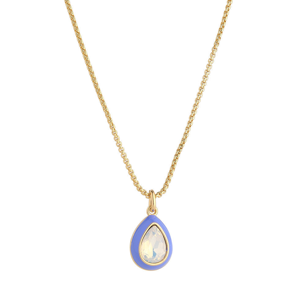 Gold & Lavender Enamel Necklace