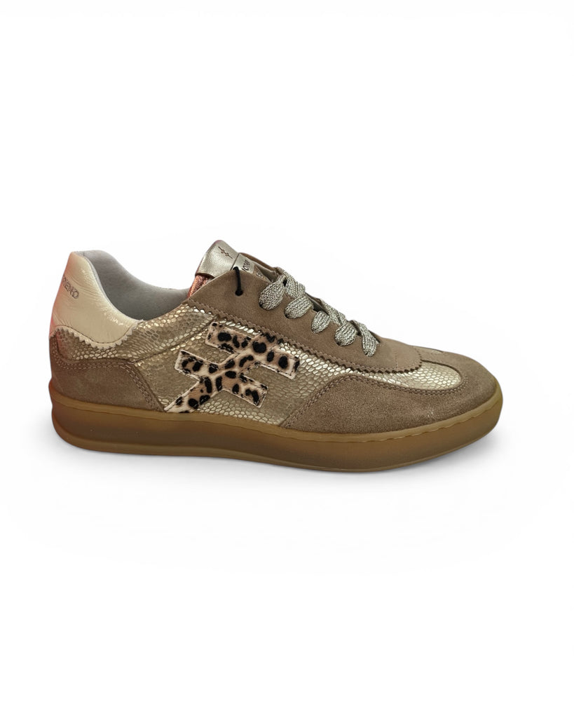 Another Trend Beige, Snake & Animal Gum Sole Trainers