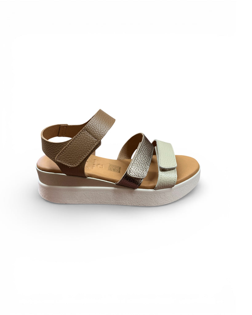 Oh My Sandal Taupe Multi Wedge Sandals 5964