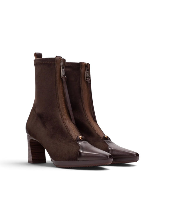 Hispanitas HI264955 Bangkok Chocolate Suede & Leather Front Zip Boots
