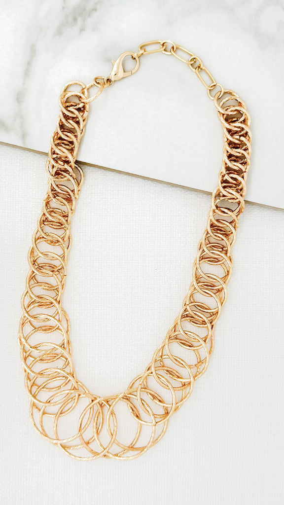 Gold Circles Link Necklace