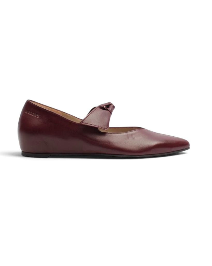 Wonders A-3840 Wine Pointed Low Wedge Shoe