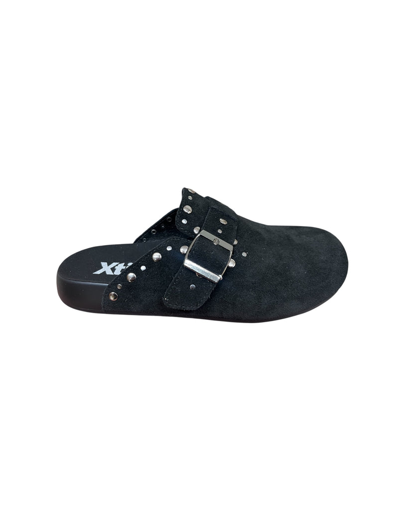 XTI Black Studded Mules 145121