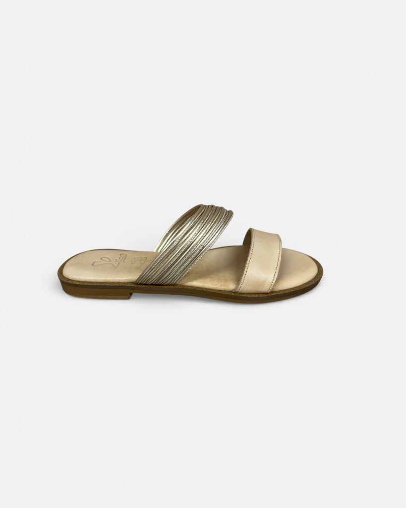 S. Piero Natural Leather Double Strap Sandals