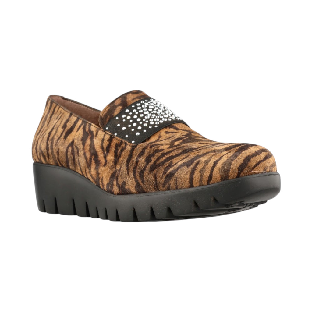 Wonders C-33158 Zebra Print Slip-On Wedge Loafers
