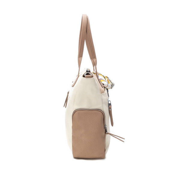 Beige & Cream Scarf Trim XTI Shoulder Handbag