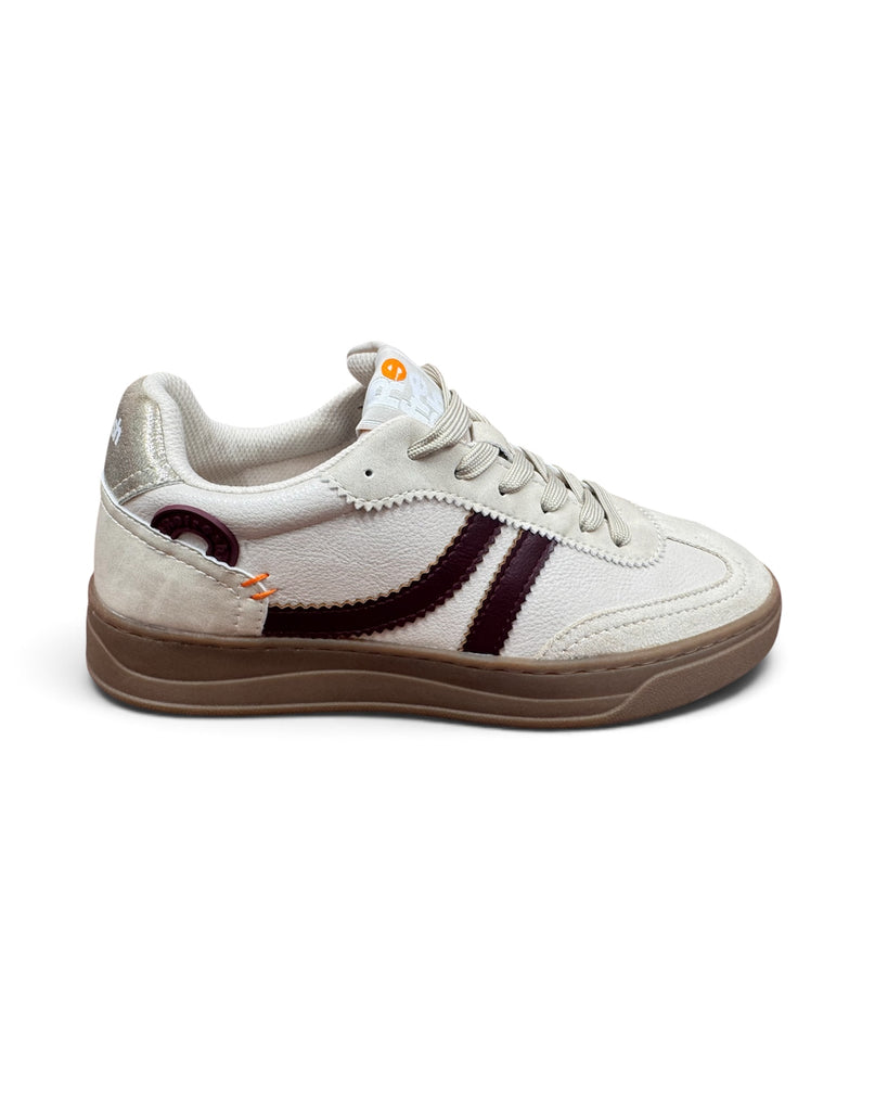 Refresh 176221 Beige & Burgundy Gum Sole Trainers