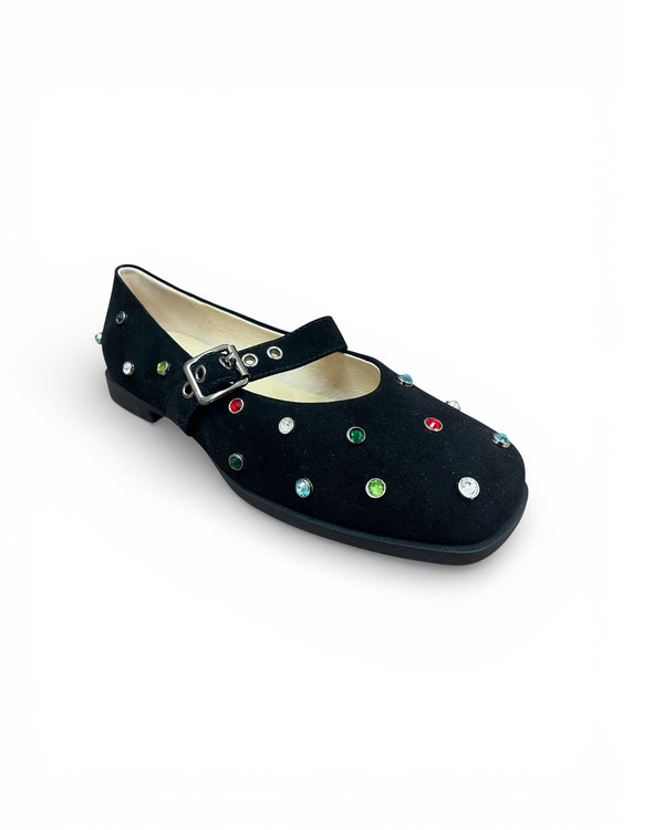 Loretta Vitale Black Embellished Pump