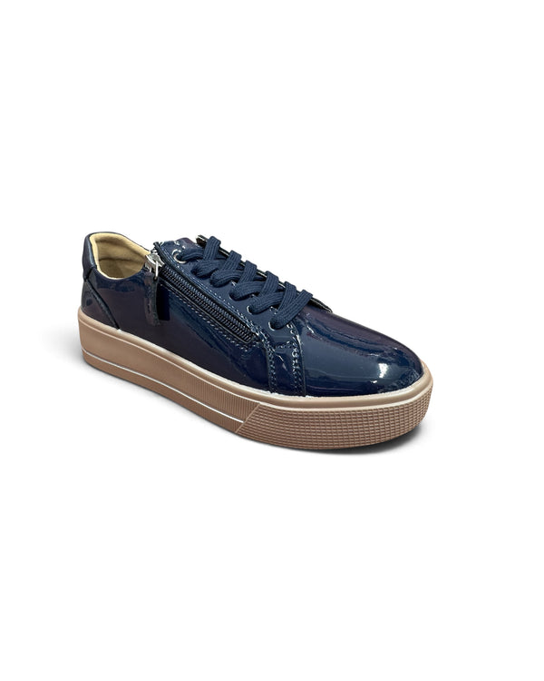 Patrizio Como Ravenna Navy Patent Trainers