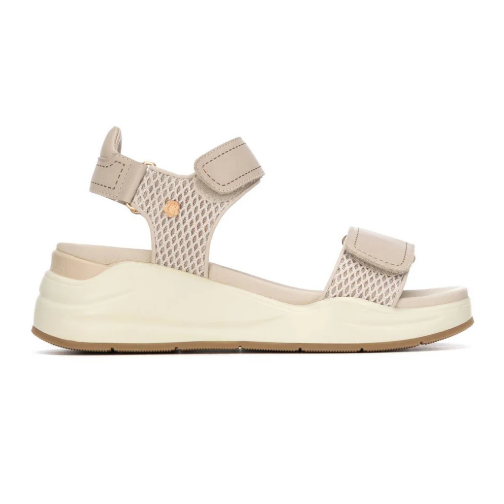 Carmela Beige Wedge Sandals 163285