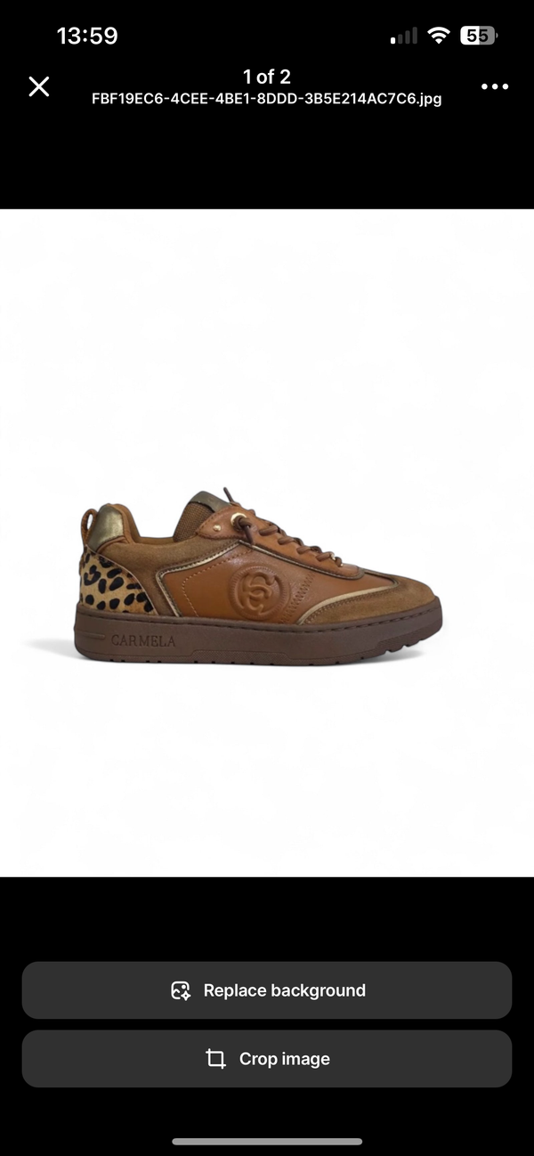 Carmela Burgundy Leather Trainers