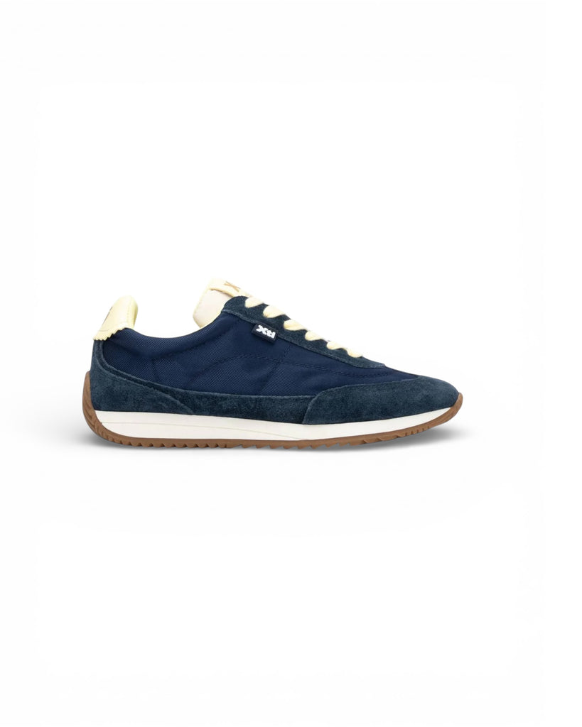 XTI Navy & Lemon Lace-Up Gum Sole Trainers 145209