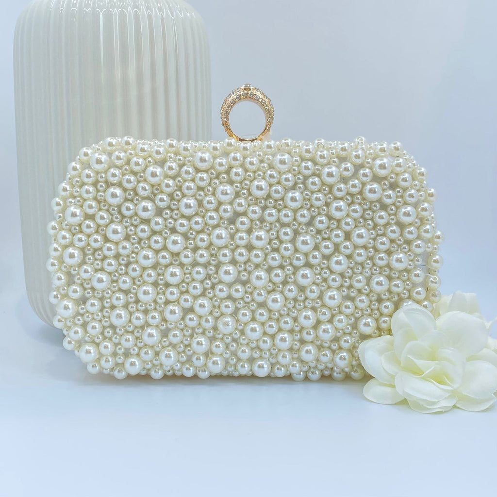 Ivory & Gold Pearl Clutch