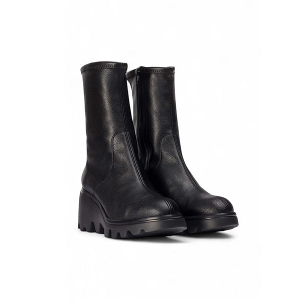 Wonders G-7017 Black Leather Wedge Boots