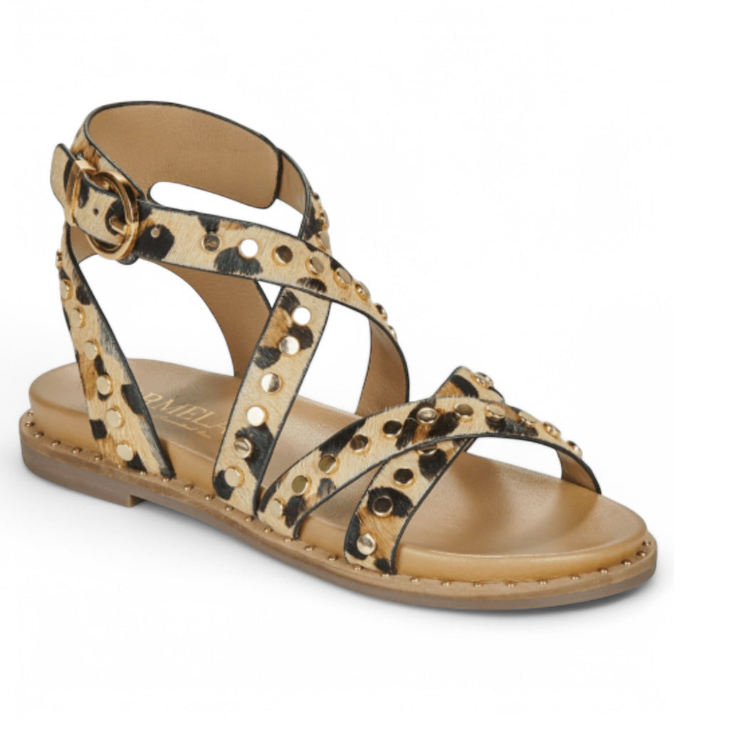 Carmela Leopard Studded Gladiator Sandals
