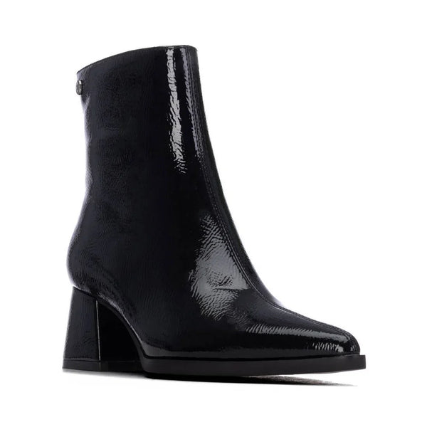XTI 146212 Black Patent Block Heel Ankle Boots