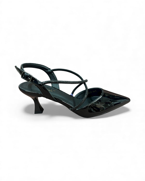 Sorento Boris Black Patent Pointed Shoes