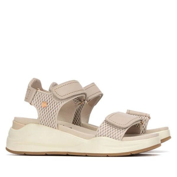 Carmela Beige Wedge Sandals 163285