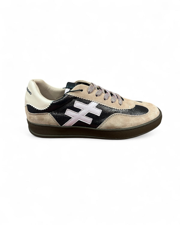Another Trend Blush Gum Sole Trainers with Chocolate Brown & Pink