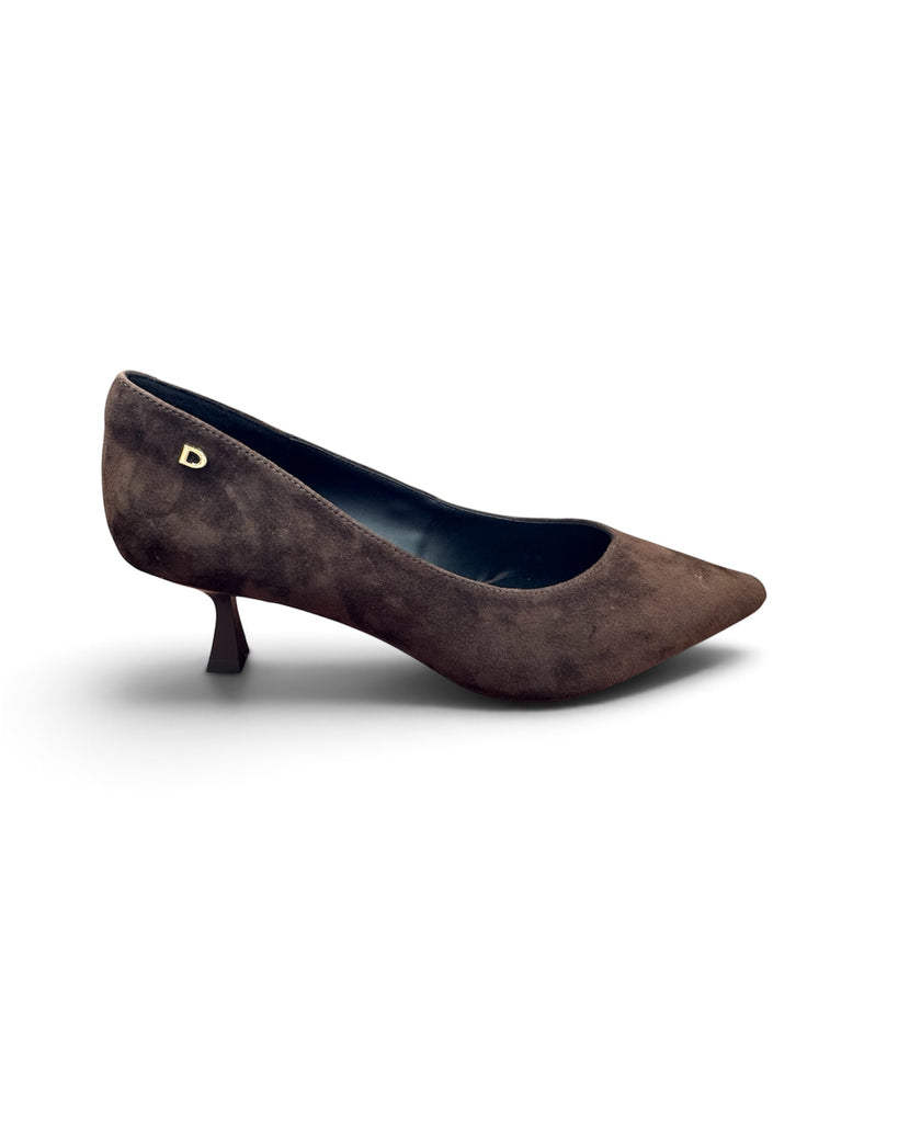 Donna Serena 436074DP Brown Suede Pointed Court Shoes