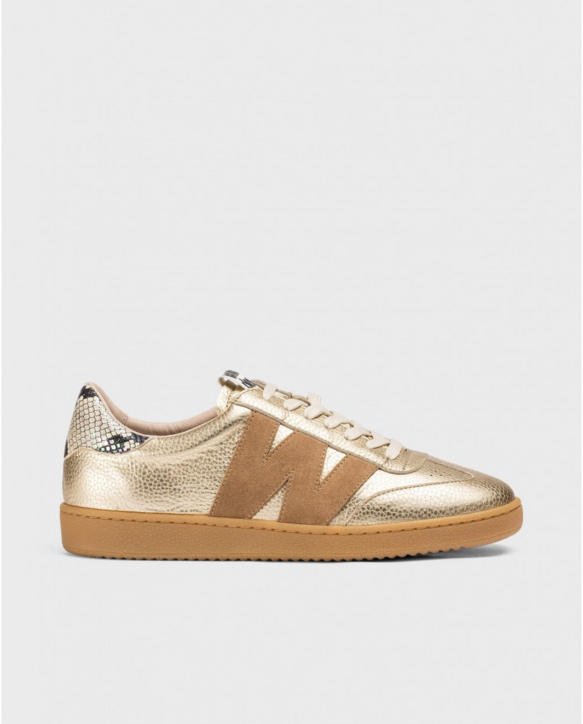 Wonders Gold Nubia Gum Sole Trainers