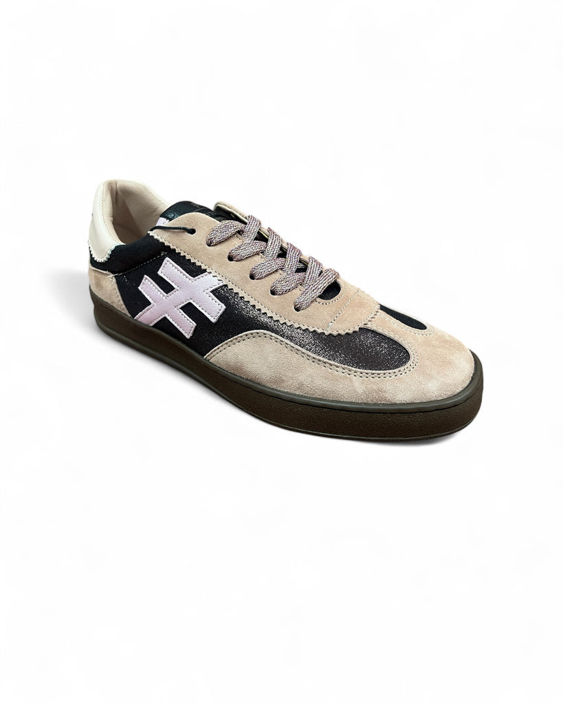Another Trend Blush Gum Sole Trainers with Chocolate Brown & Pink
