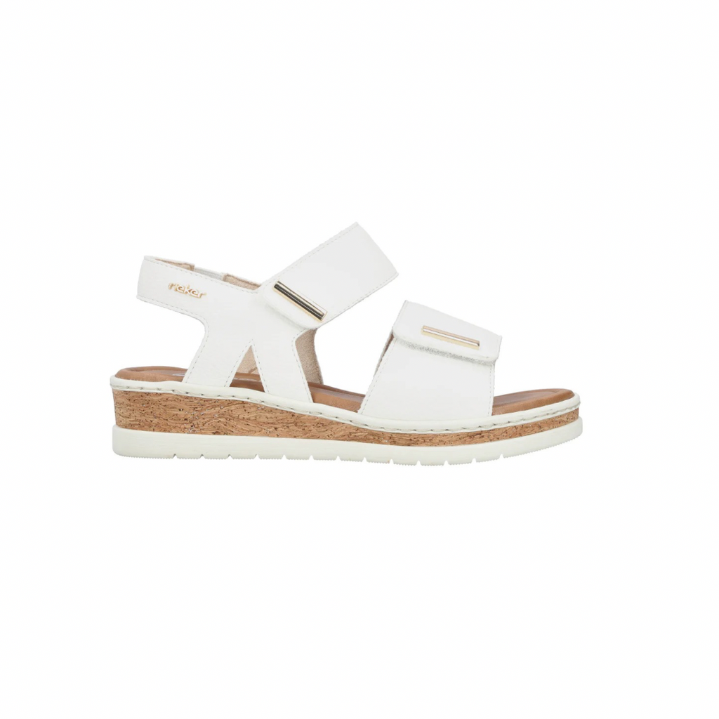 Rieker White leather Sandal V4181-80