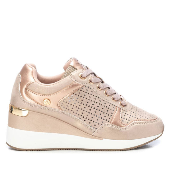 Nude Laser Cut XTI Wedge Trainers