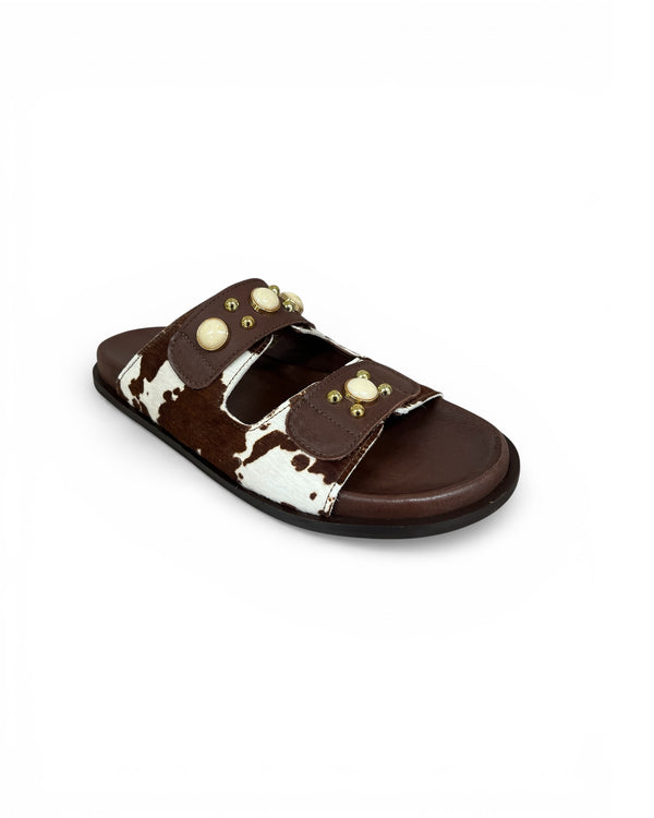 S. Piero Double Strap Pony Leopard Sandals