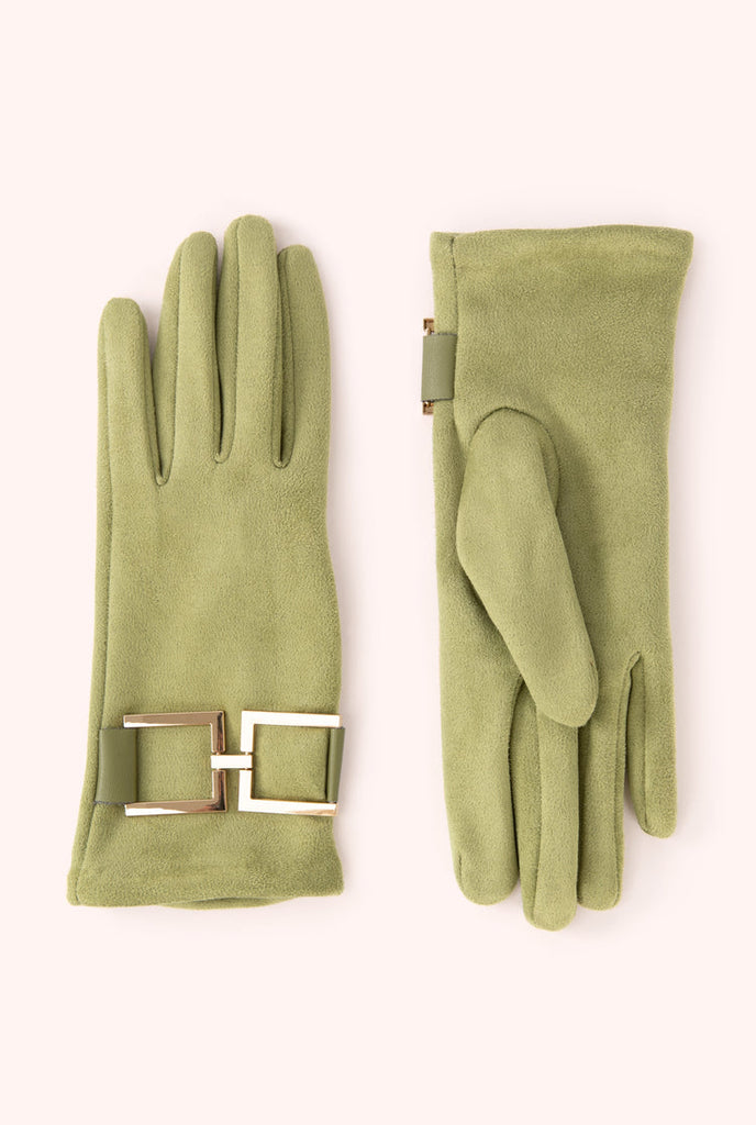 Powder Dana Sage Suede Gloves