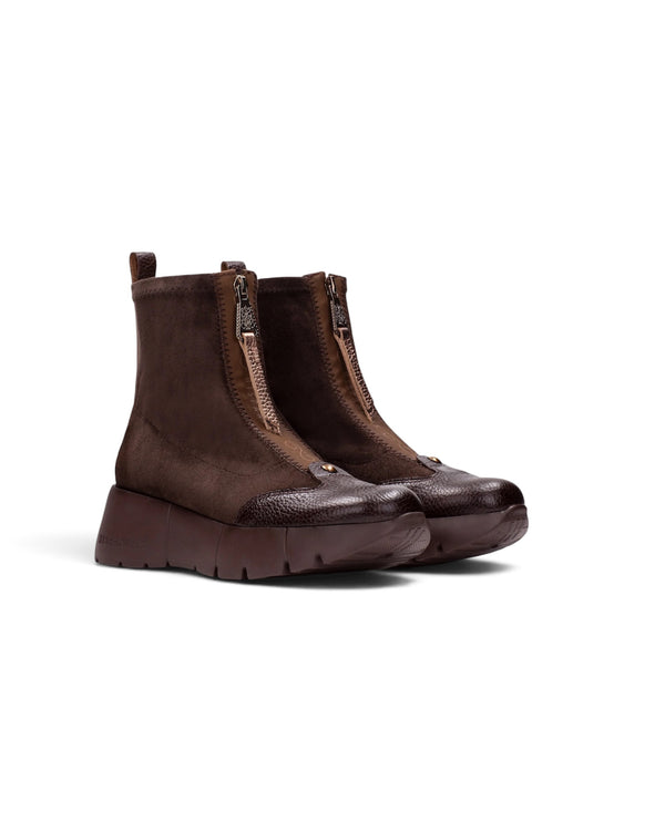 Hispanitas HI265104 Montana Suede Chocolate Front Zip Trainer Boots