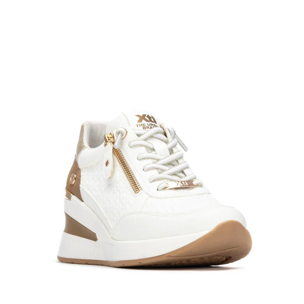 XTI White Wedge Trainers with Side Zip 145449