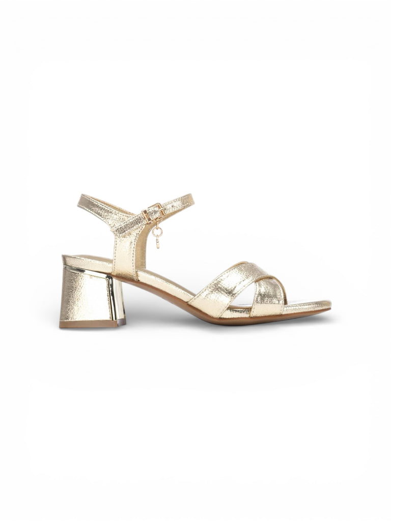 XTI Gold Block Heel Sandals 145344