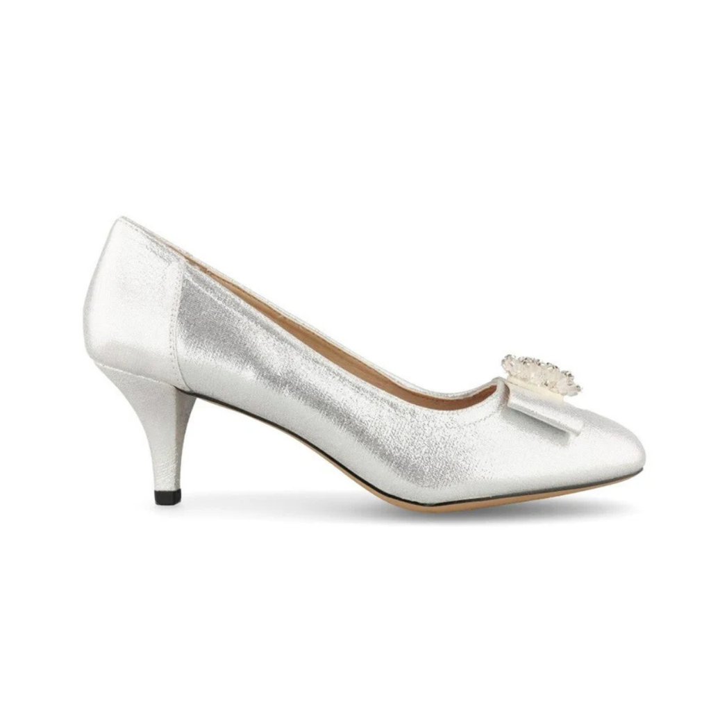 Sorento La Mesita Silver Shimmer Pointed Shoe